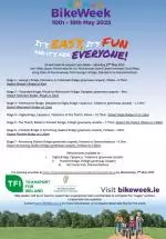 text in english detailing route of the Grand Canal Greenway Cycle Relay on a blue and green background