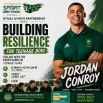 Poster advertising Offaly Mens Health Week's Building Resilience for Teenage Boys workshop with Jordan Conroy