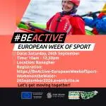 Poster for #BeActive - European Week of Sport - Women on the Water - Come Try Canoeing - 26 September 2026