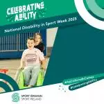 Boy in  wheelchair being pushed by a girl participating in sport for disability in sport week