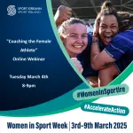 Sport Ireland Coaching the Female Athlete webinar details poster